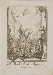 Umučení svatého Ondřeje, třetí deska z Mučednictví apoštolů od Jacques Callot