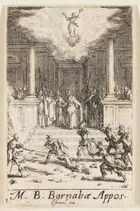 Mučednictví svatého Barnabáše, patnáctá deska z knihy Mučednictví apoštolů od Jacques Callot