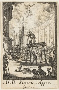 Mučednictví svatého Šimona, desátá deska z knihy Mučednictví apoštolů od Jacques Callot