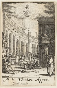 Mučednictví svatého Tadeáše, dvanáctá deska z knihy Mučednictví apoštolů od Jacques Callot