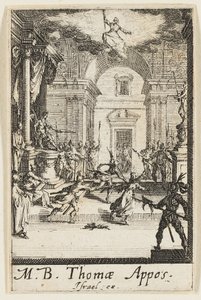 Mučednictví svatého Tomáše, šestá deska z Mučednictví apoštolů od Jacques Callot
