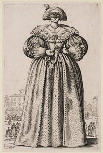 Maskovaná dáma, ze série „The Nobility of Lorraine“ od Jacques Callot