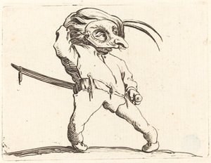 Maskovaný muž se zkroucenýma nohama od Jacques Callot
