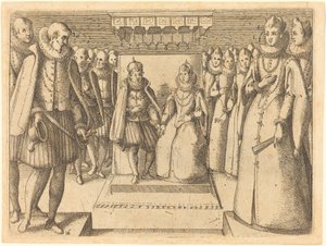Setkání Markéty Rakouské a Filipa III. od Jacques Callot