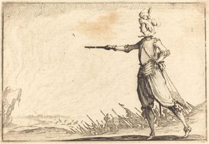 Pěší vojenský velitel od Jacques Callot