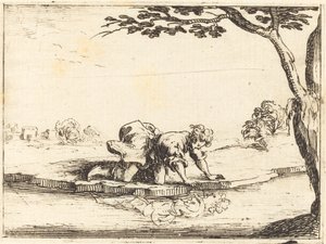 Narcis při pohledu do vody, 1628. od Jacques Callot