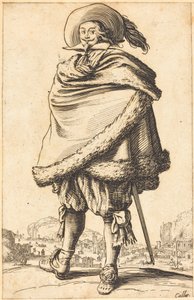 Ušlechtilý muž připoutaný v plášti zdobeném kožešinou od Jacques Callot
