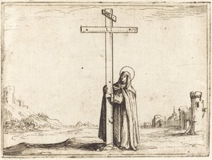 Jeptiška objímající svatý kříž, 1628. od Jacques Callot
