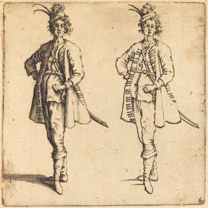Důstojník, čelní pohled, 1617 a 1621. od Jacques Callot