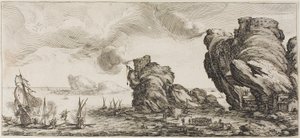 Pantalone, ze Tří italských komiků od Jacques Callot