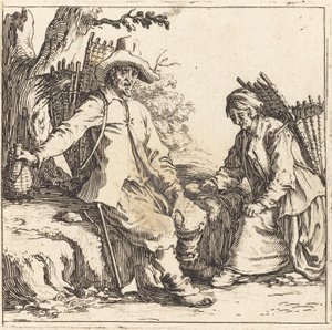 Selský pár v klidu od Jacques Callot