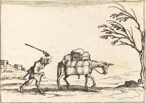 Sedlák bičující svého osla od Jacques Callot