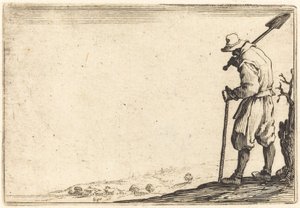 Rolník s lopatou na rameni od Jacques Callot