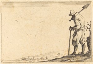 Rolník s lopatou na rameni od Jacques Callot