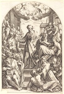 Peter zvedá Tabithu od Jacques Callot