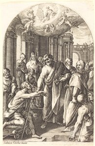 Petr a Jan léčení chromého od Jacques Callot