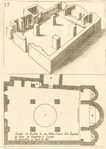Plán a výška kostela S. Iacoma od Jacques Callot