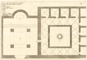 Plán kostela poblíž domu Annáše od Jacques Callot