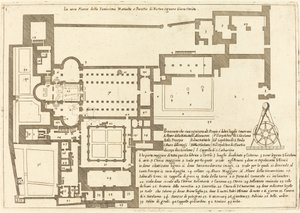 Plán kostela Narození Páně od Jacques Callot