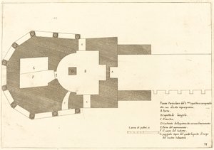 Plán kostela Božího hrobu od Jacques Callot