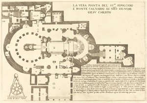 Plán Božího hrobu a hory Kalvárie od Jacques Callot