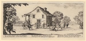 Plundrování, list 4 ze série „Šedé stránky války“ od Jacques Callot