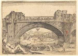 Ponte Vecchio, Florencie od Jacques Callot