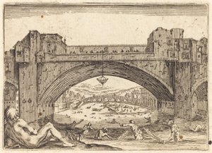 Ponte Vecchio, Florencie, c. 1622. od Jacques Callot