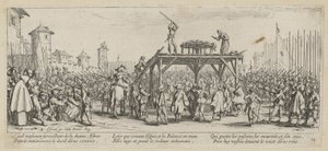 Kolo, list 14 ze série „Hrůzy války“ od Jacques Callot