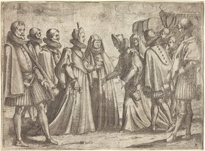 Recepce v Mantově [vpravo], 1612. od Jacques Callot