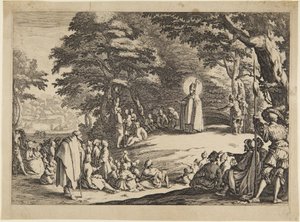 Svatý Amond, svatý Mikuláš nebo svatý Severin od Jacques Callot