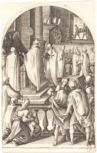 Svatý Basil celebrující mši od Jacques Callot