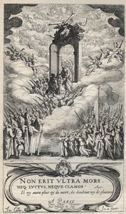 Svatí a svatí spěchající u dveří ráje - kompozice a rytina Jacquese Callota (1592-1635) od Jacques Callot