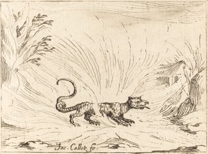 Salamander obklopený plameny od Jacques Callot
