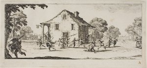 Scéna drancování, čtvrtá deska z knihy Válečná utrpení od Jacques Callot