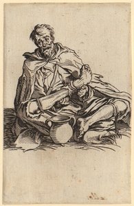 Slabý žebrák, list 13 ze série „Žebráci“ od Jacques Callot