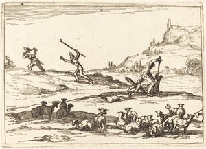 Pastýři brání svá stáda od Jacques Callot