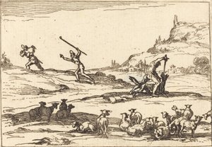 Pastýři brání svá stáda od Jacques Callot