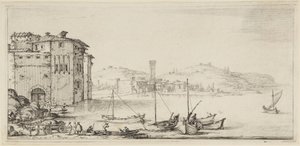 Nakládané lodě, ze série Diverse Vedute Designate in Fiorenza (Různé krajiny navržené ve Florencii) od Jacques Callot