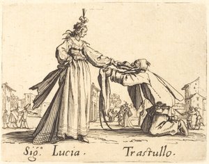 Známky. Lucia a Trastullus od Jacques Callot