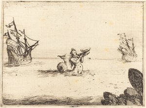 Siréna mezi dvěma loděmi od Jacques Callot
