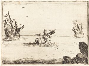 Siréna mezi dvěma loděmi od Jacques Callot