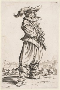 Voják v opeřeném klobouku ze série „The Nobility of Lorraine“ od Jacques Callot