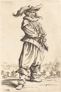 Voják s opeřeným kloboukem, c. 16201623. od Jacques Callot