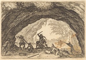 Vojáci útočící na lupiče od Jacques Callot