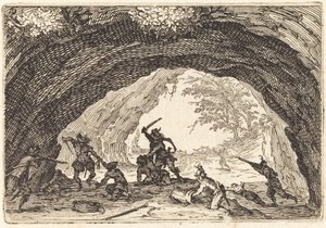 Vojáci útočící na lupiče, c. 1622. od Jacques Callot