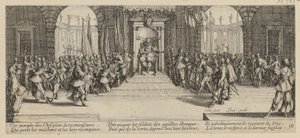 Udělení žoldu, list 18 ze série „Hrůzy války“ od Jacques Callot