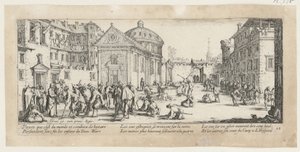 Nemocnice, list 15 ze série „Hrůzy války“ od Jacques Callot