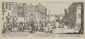 Nemocnice, list 15 ze série „Hrůzy války“ od Jacques Callot