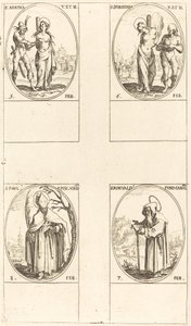 Svatá Agáta; Svatá Dorota; sv. Romuald z Ravenny; Svatý Pavel, biskup z Verdunu od Jacques Callot